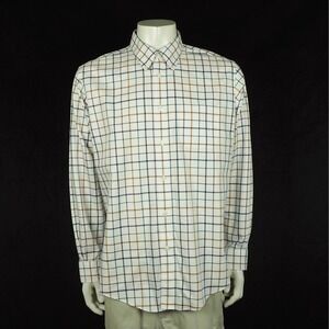Brooks Brothers Regent Button Down Shirt Mens XL White Striped Non-Iron Cotton
